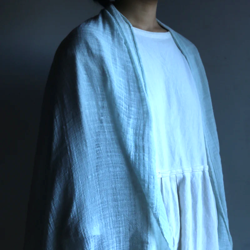 手紡ぎ木綿ストール 生成 広幅